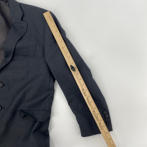 Lauren Ralph Lauren LRL Blazer Mens 40S Gray Wool Natural Stretch Suit Jacket - Picture 12 of 14